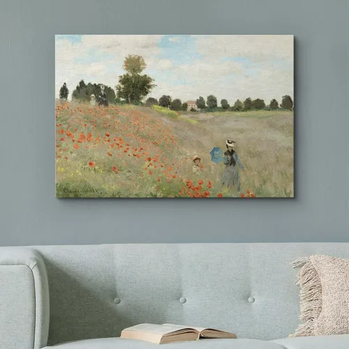 Miniatura 21 de wall26 Prado con álamos por Claude Monet - Arte moderno impresionista, arte en lienzo para el hogar, 12 x 18 pulgadas