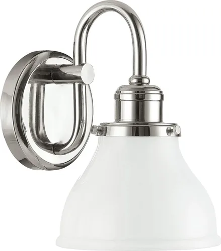 Miniatura 24 de Capital Lighting 621111PN-426 - Lámpara de pared de cristal transparente de mediados de siglo, 1 luz de 100 vatios, 10 pulgadas de alto x 6 pulgadas