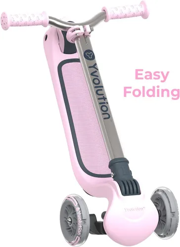 Miniatura 2 de Yvolution Y Glider Air Scooter para niños, patinete de 3 ruedas para niños pequeños, altura ajustable en 4 posiciones, inclínate para dirigir