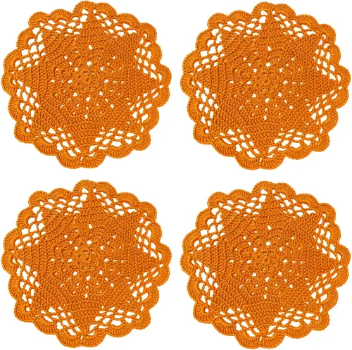 Miniatura 3 de Juego de 2 manteles individuales de encaje con diseño de flores huecas de ganchillo, manteles individuales de encaje para taza de té, aniversario