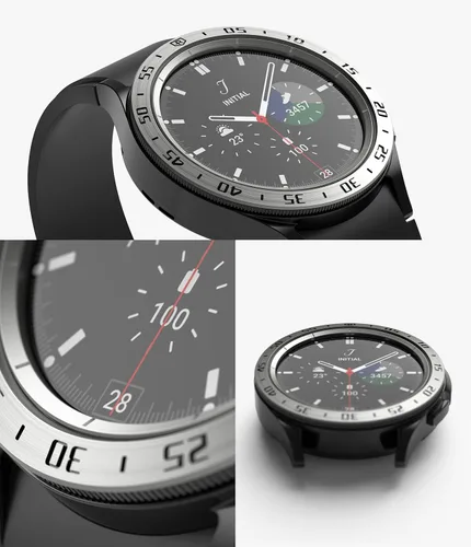 Miniatura 5 de Ringke Estilo de bisel interior compatible con Samsung Galaxy Watch 4 Classic 1.654 pulgadas, acero inoxidable antiarañazos anillo interior bisel