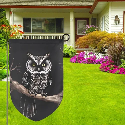 Miniatura 8 de Garden Flags 12x18 Inch Outside Winter Garden Flag Vertical Double Sided small Decorative Flag Late Night Owl Garden Yard Flag Outdoor Flag for all