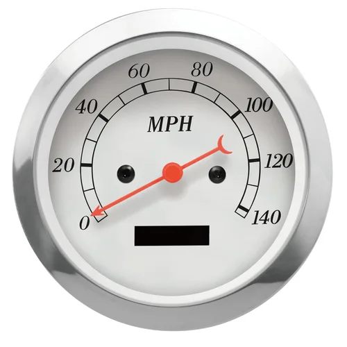 Miniatura 7 de MOTOR METER RACING Serie Clásica 85mm 3-3/8" Velocímetro Mecánico Analógico Odómetro 0-225 km/h Dial Blanco Aguja Negra Iluminación de Bombilla