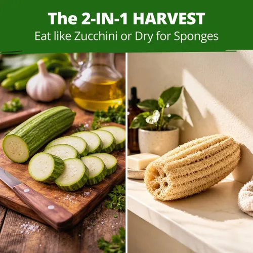 Miniatura 2 de HOME GROWN Luffa Seeds - 40 semillas de calabaza de lufa sin OMG para plantar, alta germinación, cultiva tus propias esponjas de baño naturales