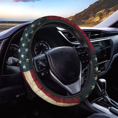 Miniatura 36 de Yewattles 250th Eagle and American Flag - Funda universal para volante de automóvil, para mujeres y hombres, 15 pulgadas de diámetro, poliéster