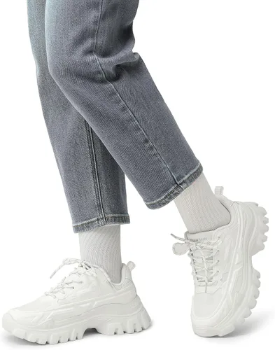 Miniatura 7 de DREAM PAIRS Zapatos deportivos gruesos de moda para mujer, con plataforma y cordones cómodos