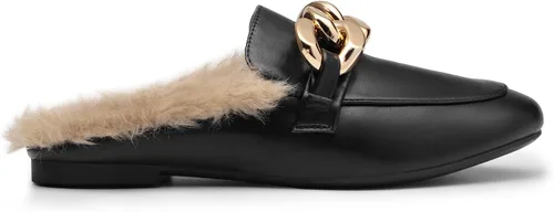 Miniatura 2 de DREAM PAIRS Mules para mujer, zapatos planos, cómodos, sin cordones, con puntera cerrada, mocasines con cadena sin espalda para mujer