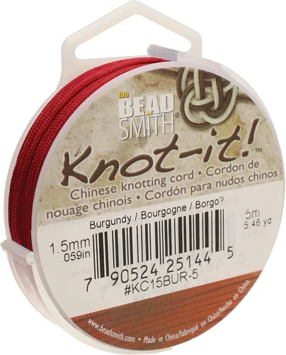Miniatura 33 de The Beadsmith Knot-it - Cordón de nailon chino, color Siam oscuro, 0.031 in de diámetro, carrete de 49.2 ft