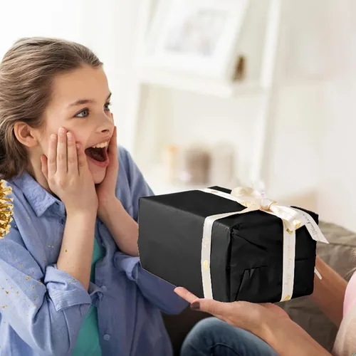 Miniatura 6 de 50 hojas de papel de seda negro para bolsas de regalo, papel de seda negro a granel para bodas, cumpleaños, proyectos de bricolaje, Halloween