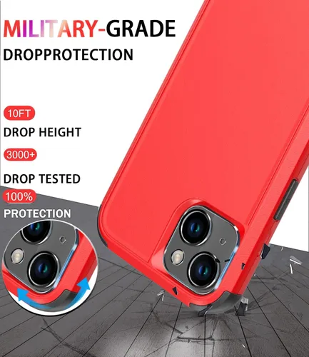 Miniatura 2 de Diverbox Funda para iPhone 14 [a prueba de golpes] [a prueba de caídas] [pantalla de vidrio templado + protector de lente de cámara], funda