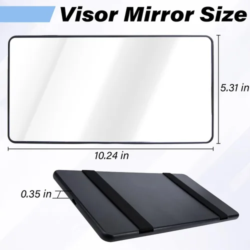 Miniatura 2 de Espejo de visera solar para automóvil, espejos de maquillaje cosméticos con correas, espejo cosmético para interiores de automóviles HD, accesorios