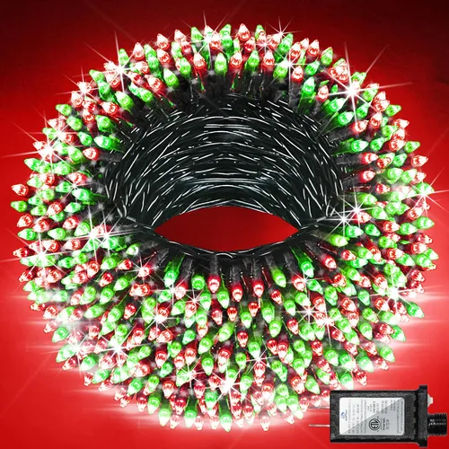 Miniatura 18 de Paquete de 2 Total 200 Pies 600 Luces LED de Navidad en Cadena, Luces de Árbol de Hadas Blanco Frío Conectables, 8 Modos y Temporizador Luces