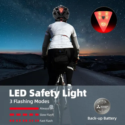 Miniatura 6 de Casco de bicicleta Basecamp con luz trasera y gafas magnéticas desmontables, casco ligero para ciclismo ajustable para hombres y mujeres en montaña
