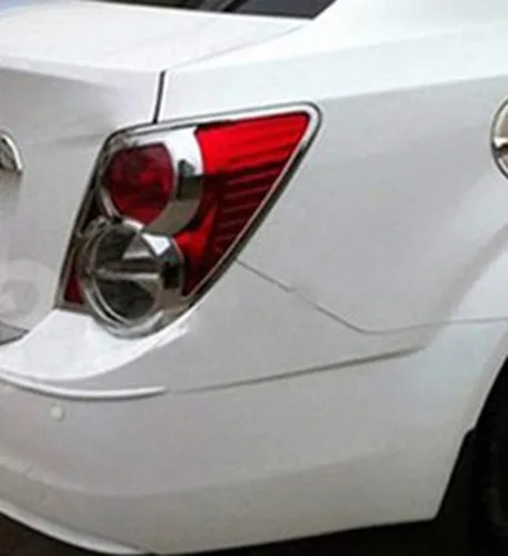 Miniatura 6 de Kadore Trasera luz luz cubierta cubierta para Chevrolet Aveo Sonic 2011 2012 2013 sedán 4 puertas ABS cromo 2 unids/set