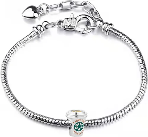 Miniatura 4 de Abalorio de taza de café para amantes del café, compatible con pulseras Pandora