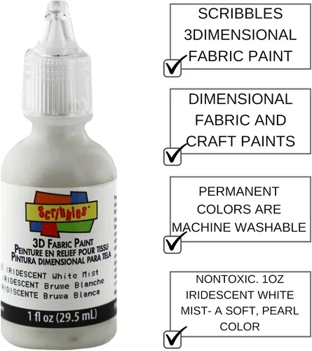 Miniatura 2 de Scribbles 13903 - Pintura de tela 3D brillante, color blanco