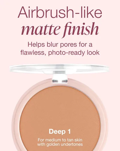 Miniatura 3 de Mineral Fusion Base de maquillaje en polvo prensado, Deep 1, piel media/bronceada con matices dorados, maquillaje de base que desafía la edad