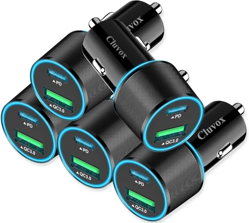 Miniatura 8 de Adaptador de cargador de coche USB C de 38 W, 20 W rápido USBC y puertos QC3.0 rápidos de 18 W, adaptador de encendedor de cigarrillos de 12 V