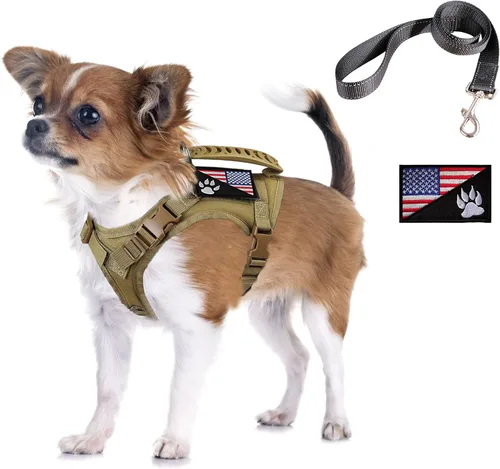 Miniatura 9 de Arnés táctico para perro, chaleco táctico para cachorros, con mango de goma, K9, ajustable y militar, chaleco para mascotas, arnés