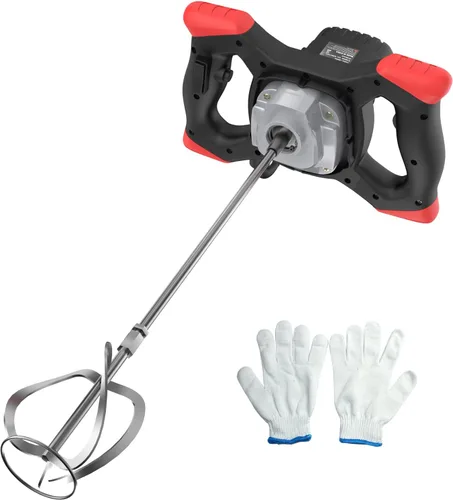Miniatura 11 de IMAYCC Mezclador de cemento de mano, mezclador de concreto portátil, taladro de mezcla de 6 velocidades de 110V, mezclador de taladro de 2100W