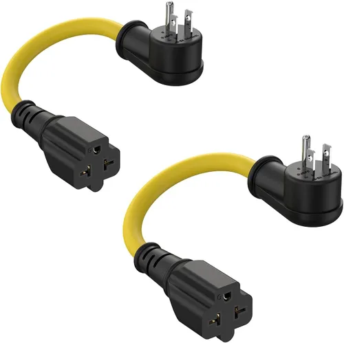 Miniatura 9 de Cable adaptador de enchufe doméstico de 1 pie de 12 AWG en ángulo recto de 15 amperios a 20 amperios, cable adaptador de enchufe de 90 grados Nema