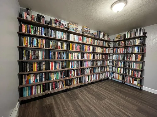 Miniatura 5 de Industrielles Bücherregal, 6 Ebenen, modernes Leiterregal, Holzregal, Ausstellungsregal, Wandmontage, Metallregal, Bücherregal, Vintage Schmiedeeisen