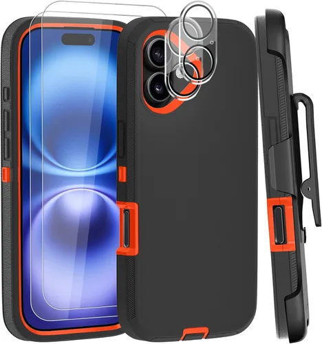 Miniatura 20 de Funda para iPhone 12 Mini con funda de clip para cinturón y 2 protectores de pantalla, funda de protección completa resistente de grado militar a