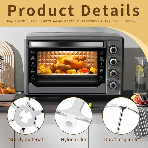 Miniatura 4 de WB02X32600 Soporte de bandeja giratoria para microondas, compatible con modelos GE ZSB9131N1SS, CTC912P2N1S1, JT3800SH8SS, JK3800DH3WW