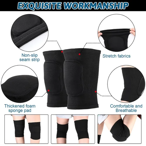 Miniatura 3 de Hungdao 1 juego de rodilleras de voleibol y manga para brazos, accesorios de voleibol, funda para antebrazo, codo, muñequera con almohadilla