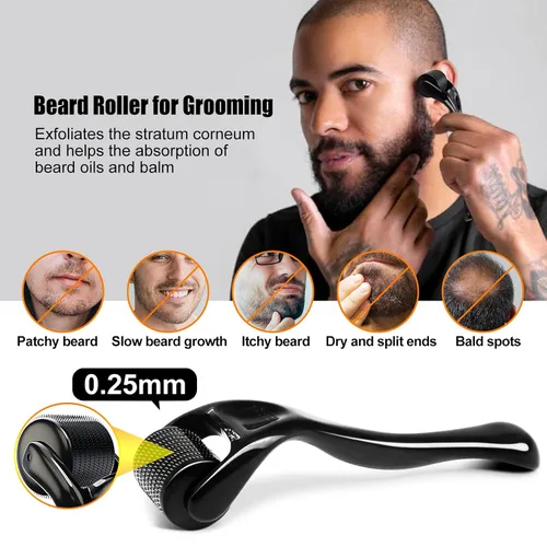Miniatura 2 de RAFFIN Kit de crecimiento de barba, aceite para el crecimiento de la barba (2 onzas) con 3 biotinas espesantes y aceite de ricino para barba