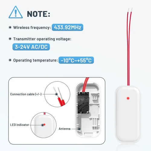 Miniatura 7 de Extensor de timbre inalámbrico con receptor para timbre con cable existente, convertir timbre con cable en timbre de puerta inalámbrico, rango