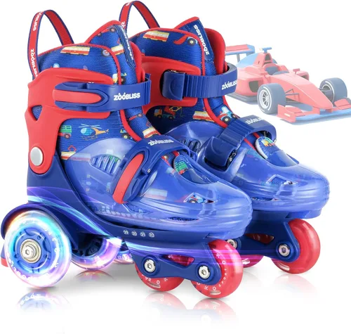 Miniatura 10 de Patines de Ruedas para Niños Principiantes - ZOOBLISS Patines de Ruedas para Niños Pequeños para Niños y Niñas de 3 a 7 Años con Ruedas que se Rosa