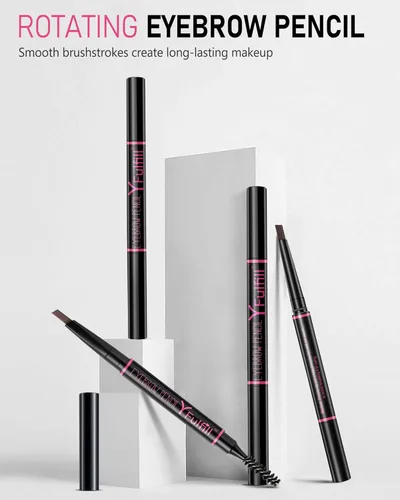Miniatura 6 de Yfulfill Lápiz de Cejas Negro - Lápices de Cejas Impermeables para Mujeres Waterproof Eye Brow Pencil Black Color for Naturally Black Hair.