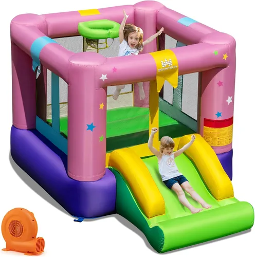 Miniatura 15 de Casa de rebote inflable BOUNTECH, castillo hinchable para niños para interiores y exteriores con área de salto resistente, tobogán, soplador
