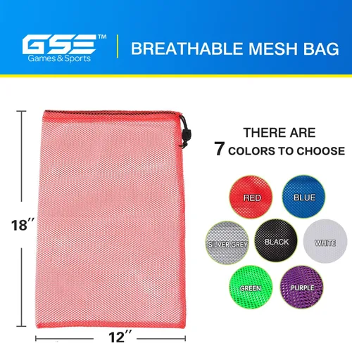 Miniatura 10 de GSE Games & Sports Expert Bolsa de malla con cordón para béisbol, pelotas de pickleball, pelotas de golf, gimnasio, equipo de natación, lavandería