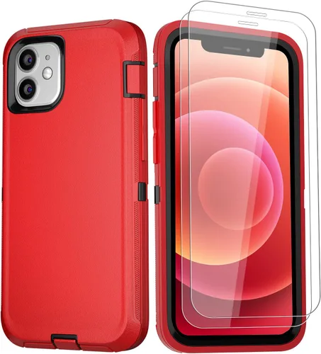 Miniatura 27 de Funda para iPhone 12 Mini con funda de clip para cinturón y 2 protectores de pantalla, funda de protección completa resistente de grado militar a