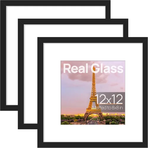 Miniatura 20 de upsimples Juego de 3 marcos de fotos de 5 x 7 pulgadas, hechos de cristal de alta definición para 4 x 6 con alfombrilla o 5 x 7 sin alfombrilla