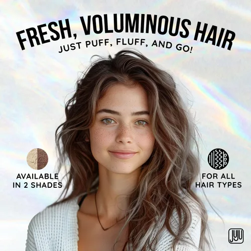Miniatura 3 de Juju Styling Texture Powder & Travel Size Champú seco para mujeres y hombres, bomba de 2 onzas (oscuro), champú seco sin aerosol para mujeres