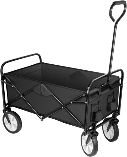 YSSOA Carrito de jardín plegable PRO, carrito plegable con ruedas giratorias de 360 grados y mango ajustable, capacidad de peso de 220 libras, color