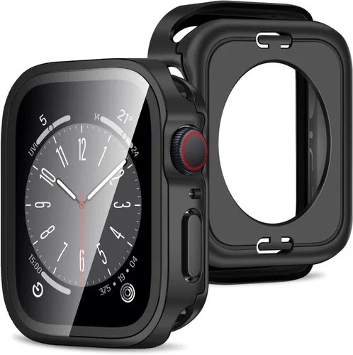 Miniatura 34 de Amizee Estuche 2 en 1 [Paquete de 2] Compatible con Apple Watch Series 9/8/ 7 de 45 mm con Protector de Pantalla Integrado, Cubierta Protectora