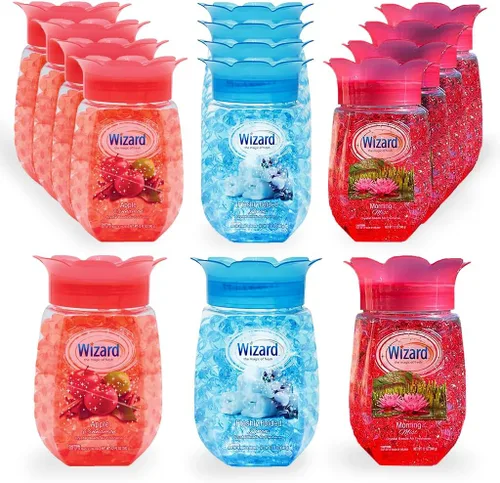 Miniatura 13 de WIZARD - Perlas de gel eliminadoras de olores, 12 onzas, paquete de 12 ambientadores para baño. Habitaciones, por áreas y ambientadores