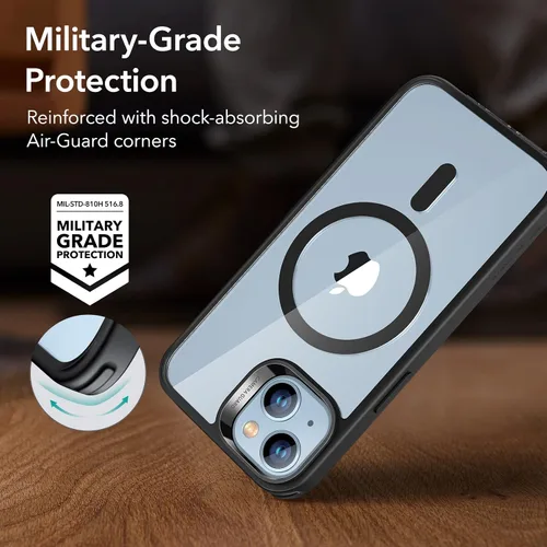 Miniatura 5 de ESR Classic Hybrid Funda magnética para iPhone 14/13, compatible con MagSafe, protección contra golpes de grado militar, resistente al amarilleo