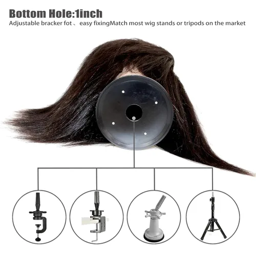 Miniatura 3 de ISHOT - Cabeza de maniquí masculino, cabeza de muñeca de 12 pulgadas, cabeza de entrenamiento, con cabello humano 100% real para peluqueros