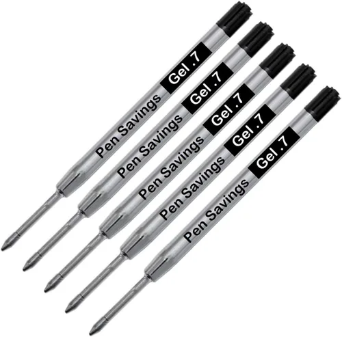 Miniatura 6 de Paquete de 5 repuestos de bolígrafo de gel Pen Savings compatibles con bolígrafos Parker, 0.028 in, escritura suave, flujo sin fricción