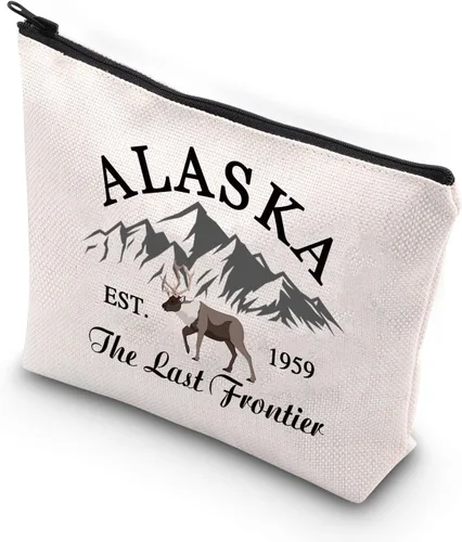 VAMSII Alaska Travel Makeup Bag Alaska Est 1959 The Last Frontier Alaska Family Trip Neceser, La última frontera