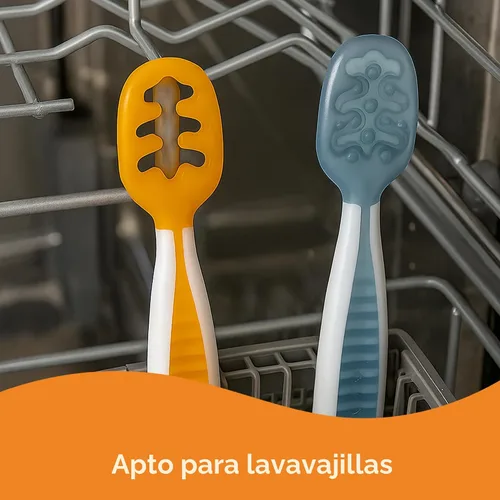 Miniatura 5 de NumNum Juego de Cucharas para Bebé, Baby Essentials Pre-Cuchara GOOtensils para 6+ Meses, Cucharas de Autoalimentación de Primera Etapa para Destete