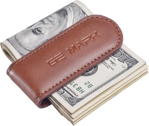 Miniatura 10 de Clip de cuero para dinero, imanes fuertes con capacidad para 30 billetes, para hombres, tarjetero de cuero para efectivo, caja de regalo