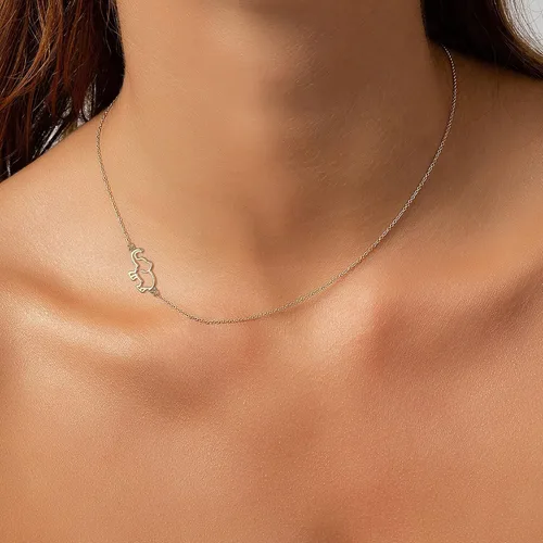Miniatura 3 de EVER FAITH Gargantilla de plata de ley 925 con diseño de lado y cadena ajustable para mujeres y niñas