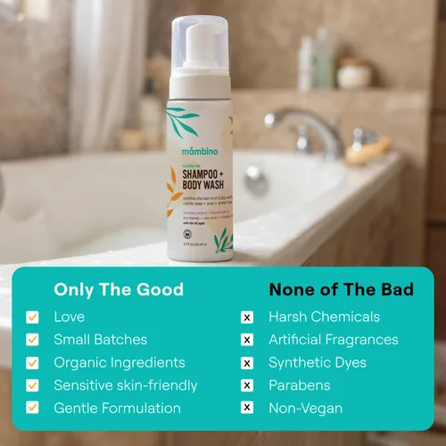 Miniatura 4 de Mambino Organics Soothe Me - Champú y gel de baño corporal para niños, baño esencial para bebés, esenciales suaves para recién nacidos, lavanda y té