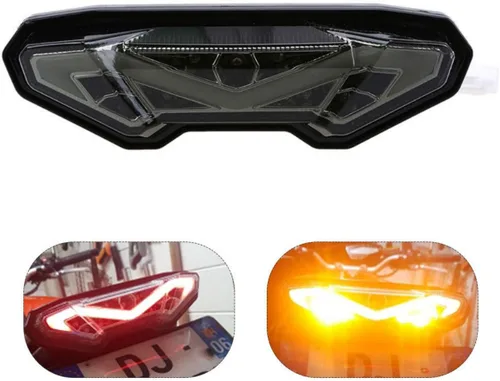 Miniatura 8 de MZS Luz trasera para motocicleta, LED integrada, señal de giro intermitente, lente ahumada compatible con YZF R1 2002-2003 / WR250R 2010-2017